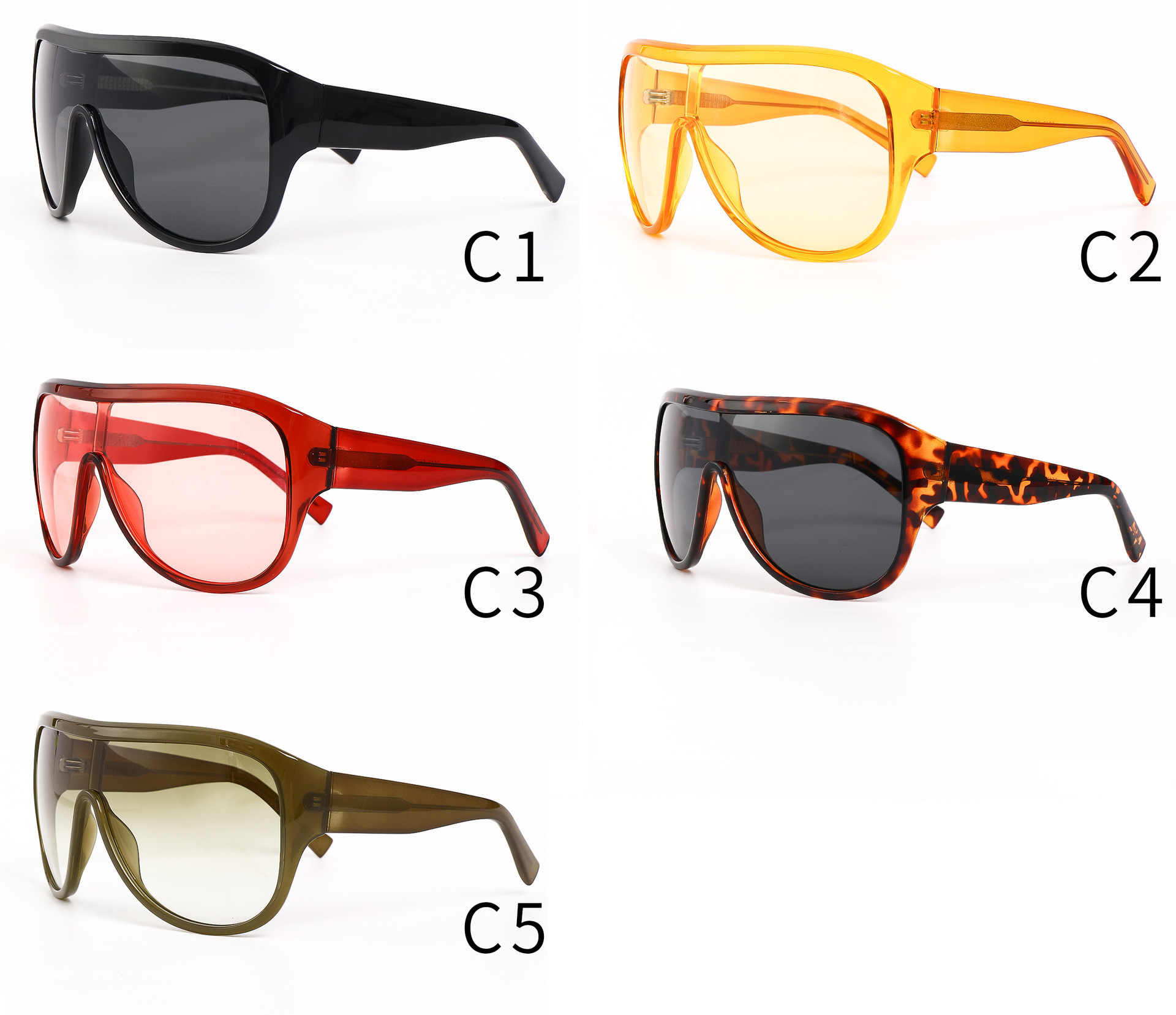 Oversized TR90 Shield Sunglasses UV400