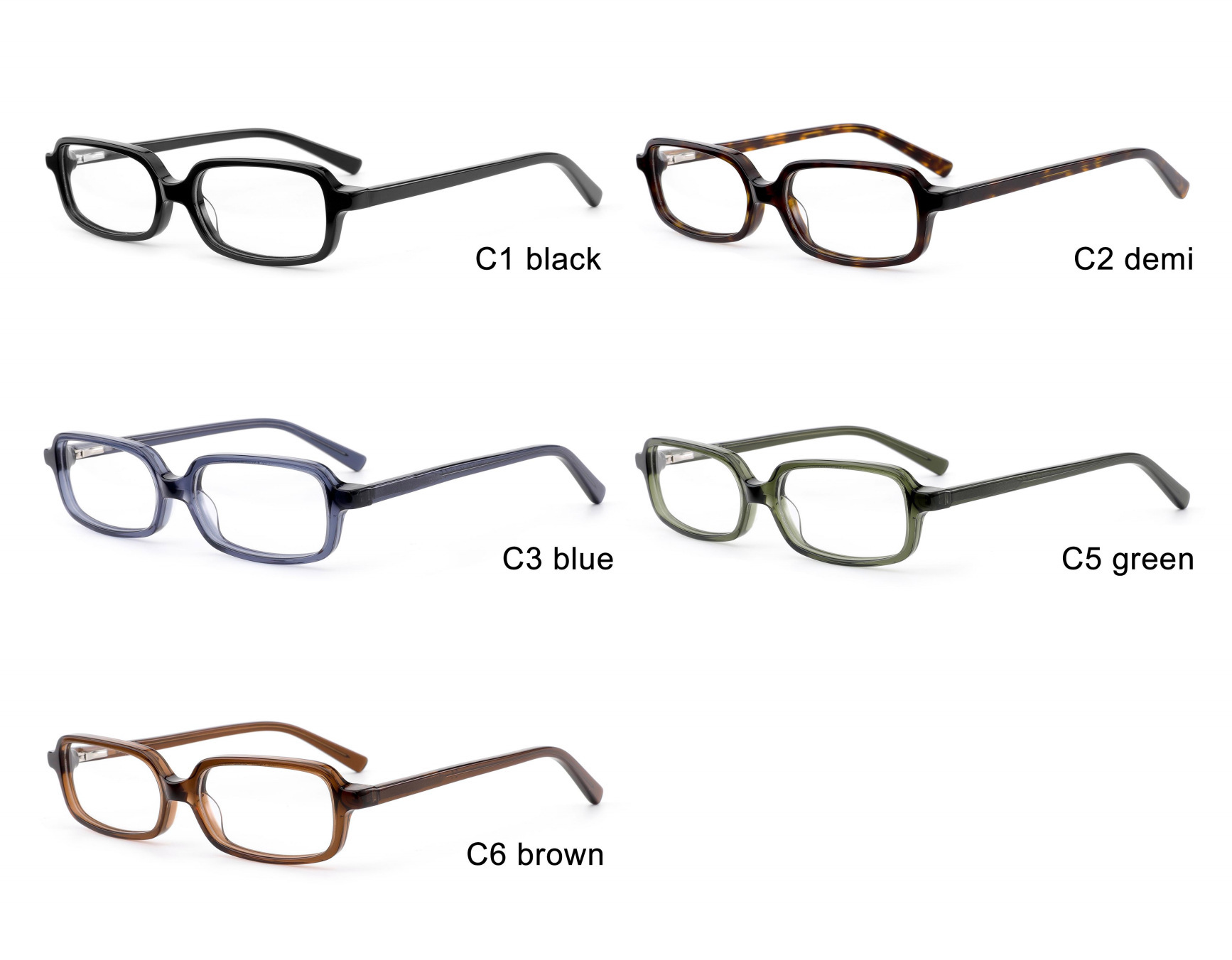 Retro Acetate Rectangle Blue Light Blocking Glasses