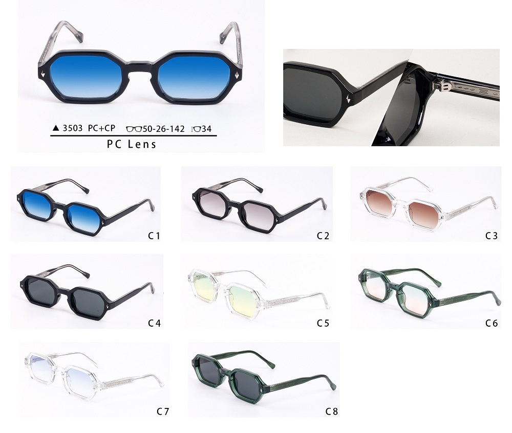 PC Geometric Small-Frame Gradient Sunglasses UV400