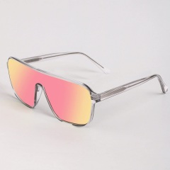 Clear Frame Mirrored Pink Lens