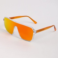 Clear Frame Mirrored Orange Red Lens