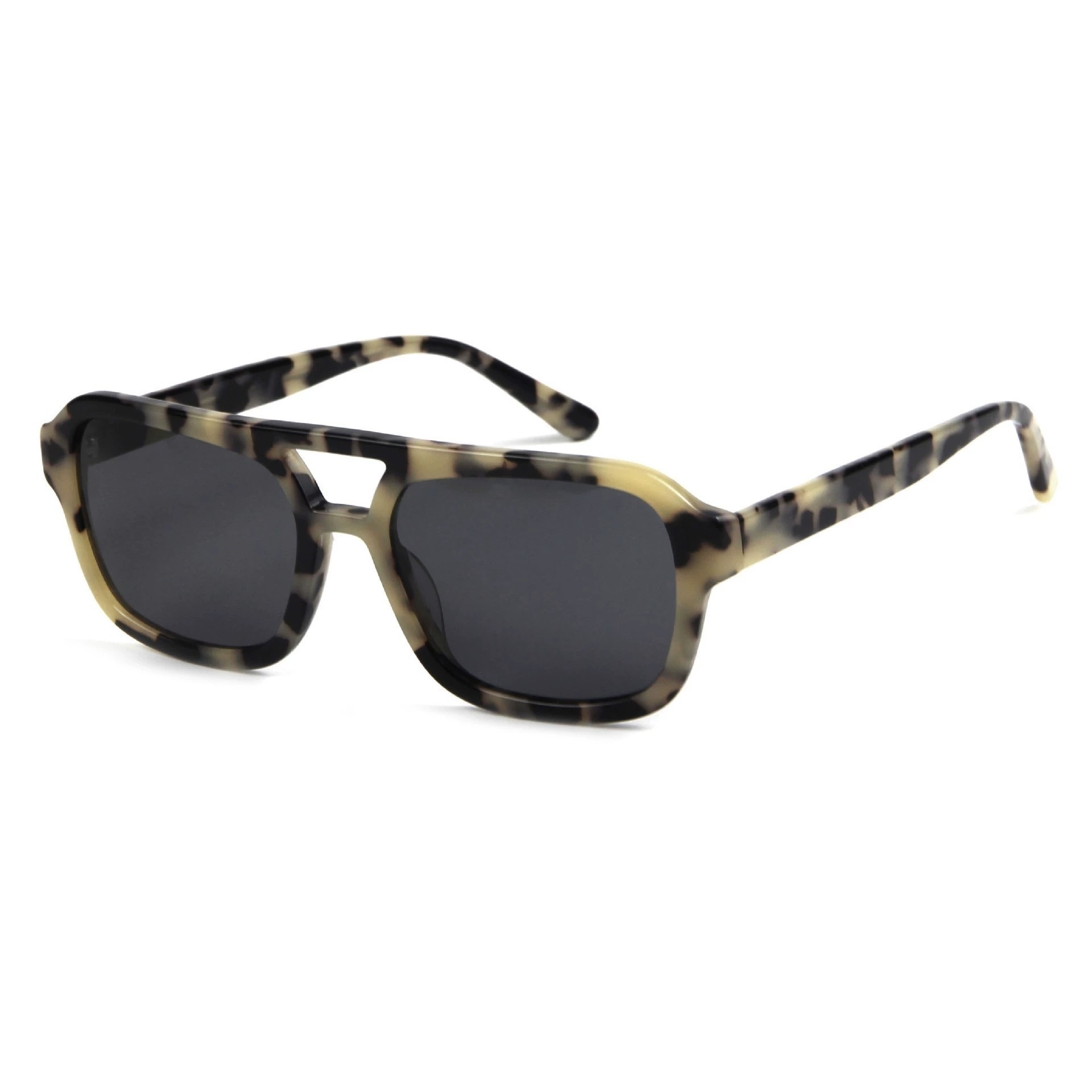 Acetate Square Double Bridge Polarized Sunglasses