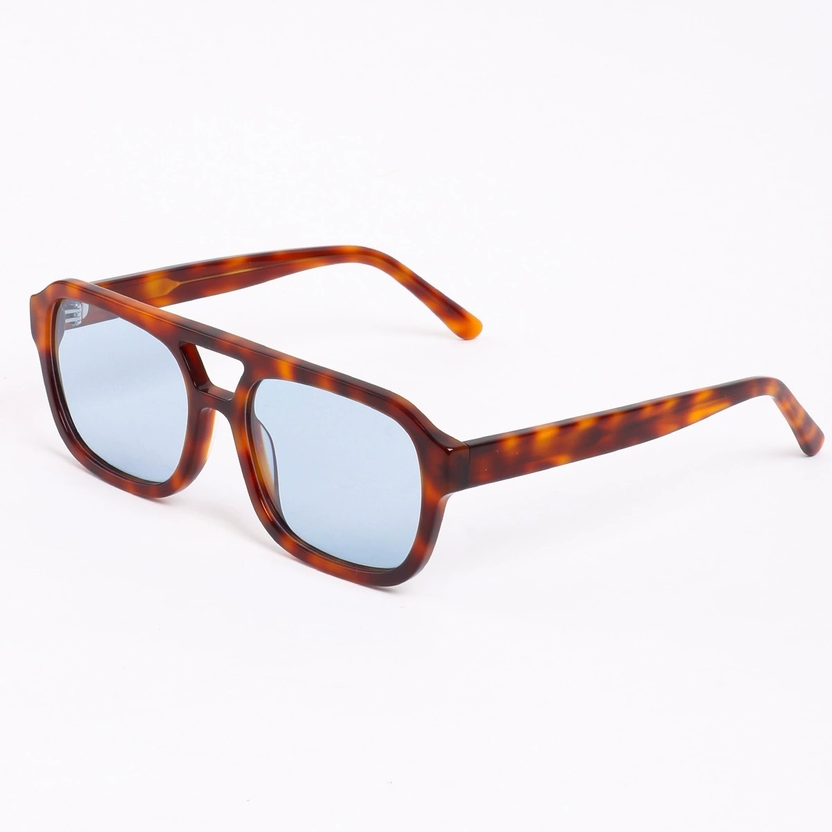 Acetate Square Double Bridge Polarized Sunglasses