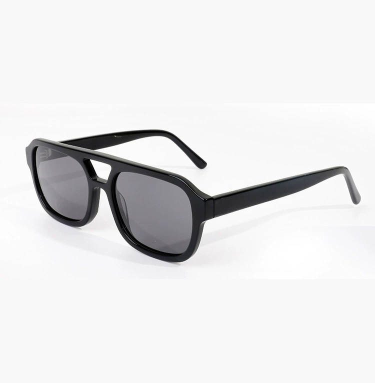 Acetate Square Double Bridge Polarized Sunglasses