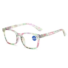 Green Floral Frame Clear Lens