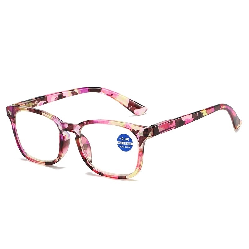 Floral Square Blue Light Blocking Reading Glasses