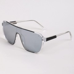 Clear Frame Mirrored Silver Lens