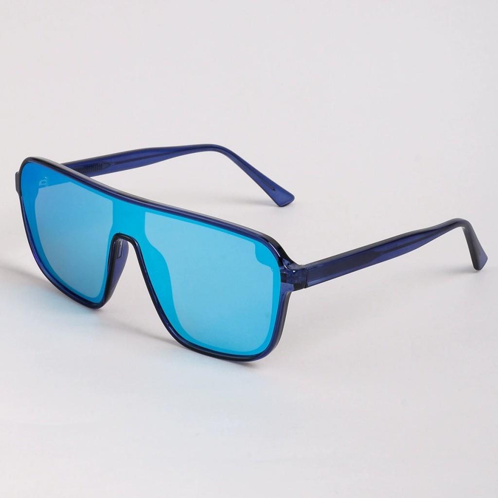 Oversized PC One-Piece Mirrored Cycling Sunglasses