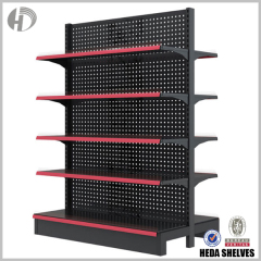 5 Layers Red&Black Pegboard Supermarket Shelves