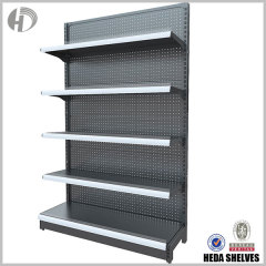 4 Layers Pegboard Panel Supermarket Shelves - Black