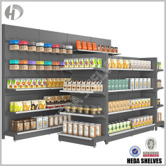 New Black Gondola Shelf For Supermarket