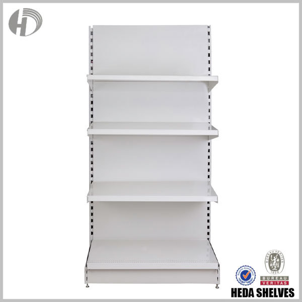4-Layers White Gondola Rack for Retail Store