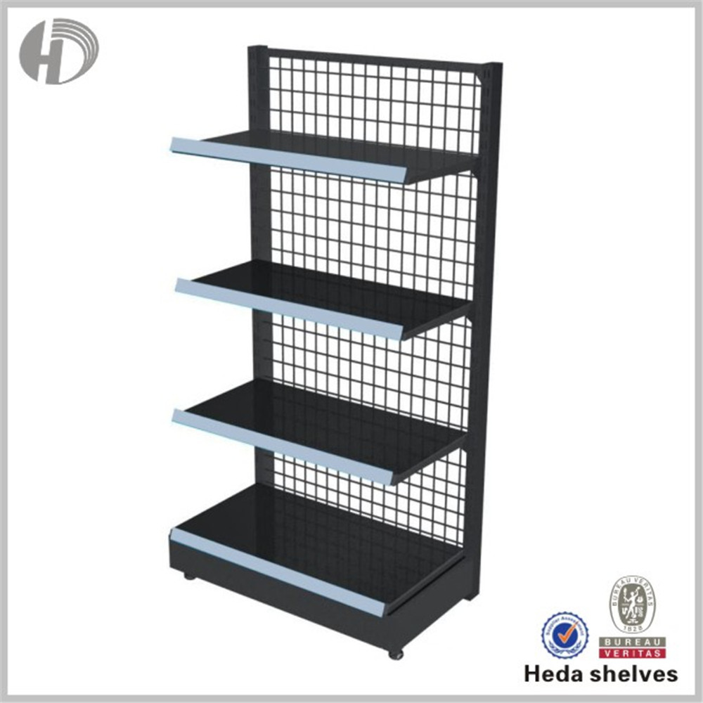 Wire Mesh Back Supermarket Gondola Shelves