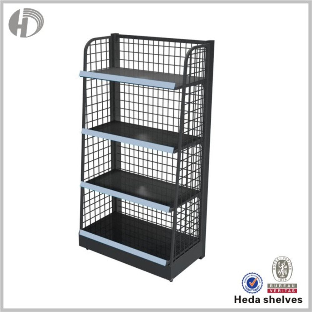 Wire Mesh Back Supermarket Gondola Shelves