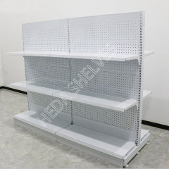 4 Layers Double Sided White Gondola Display Stand