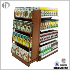 Brown Supermarket Gondola Shelves for Retail Store