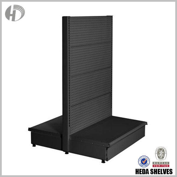 Double Sided Pegboard Metal Gondola Supermarket Shelving