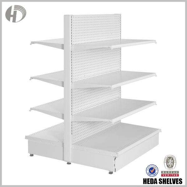 Double Sided Pegboard Metal Gondola Supermarket Shelving