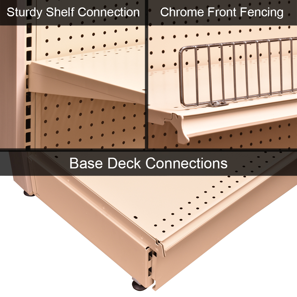 Single Sided Pegboard Gondola Shelving
