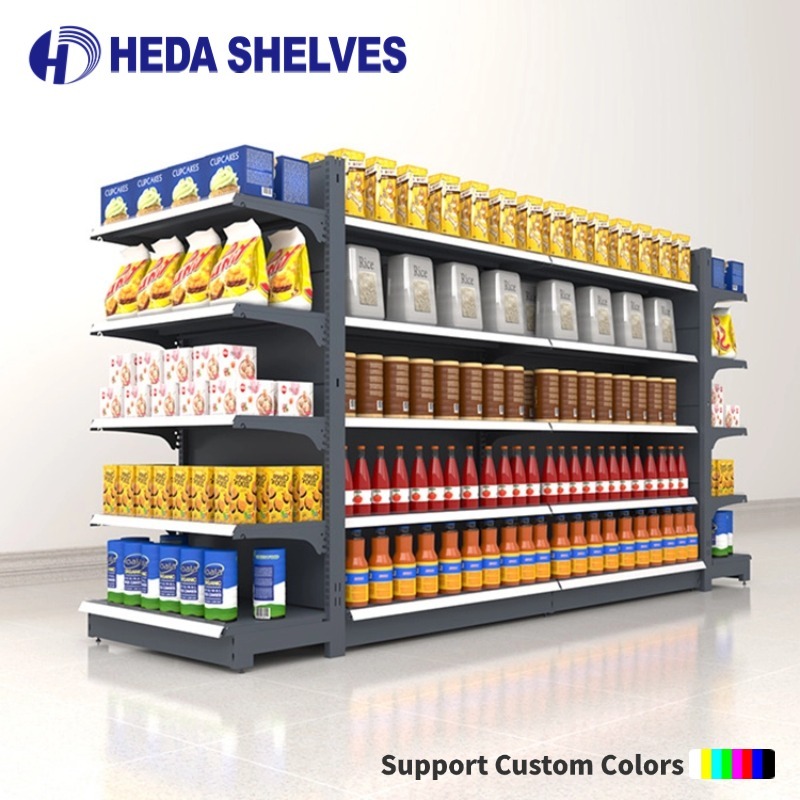 Double Sided Gondola Shelving For Supermarket