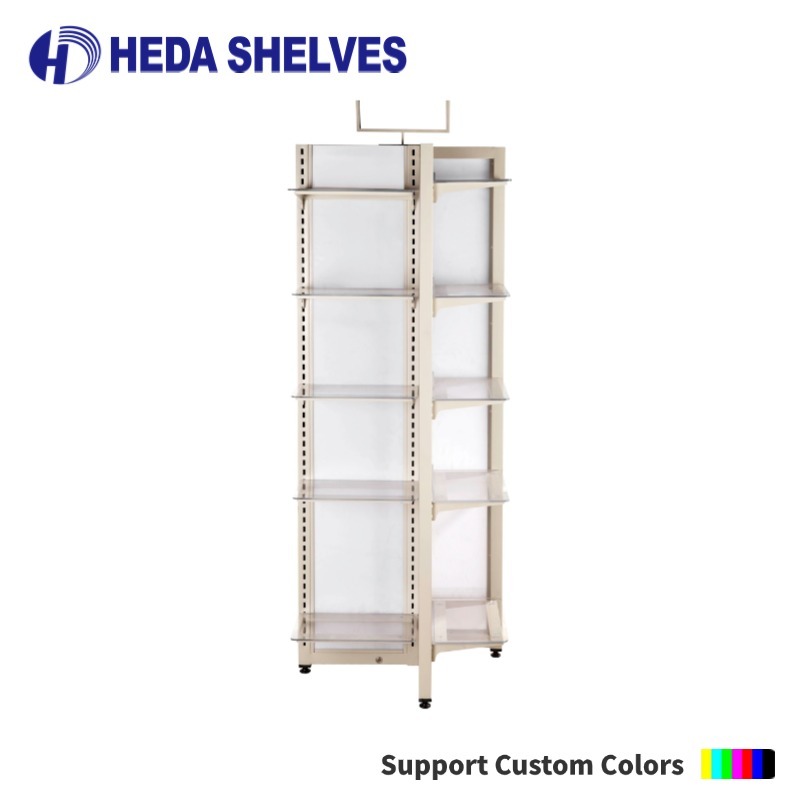 Four-Sided Acrylic & Steel Display Stand