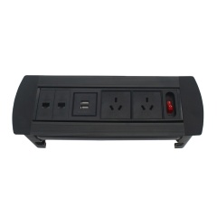 Australian Desktop Electric Flip socket manual flip power data socket with USB charging, network datat CAT6 for conference table