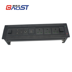 GB UK Customised Electric Flip Power Socket Recessed Tabletop With USB charging HDMI VGA data port