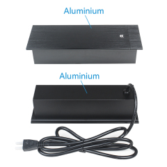 Tabletop Power Outlet Socket With Sliding Cover With 15w Wireless Charger Slide Desktop Socket