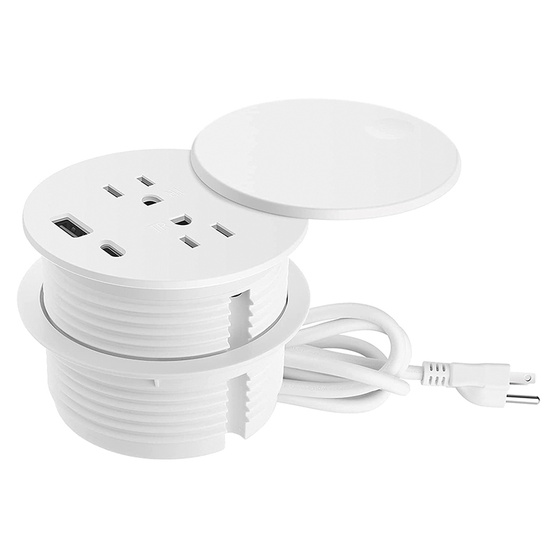 White desktop US Power grommet PD 20 W TR protection Power grommet USB socket USBC socket