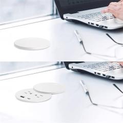 White desktop US Power grommet PD 20 W TR protection Power grommet USB socket USBC socket
