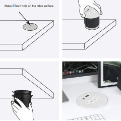Table Mount Socket Outlet Electrical Outlet Multiple Socket Tabletop Extension Socket / Power Strip