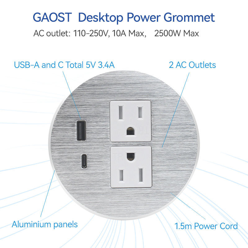 Table Mount Socket Outlet Electrical Outlet Multiple Socket Tabletop Extension Socket / Power Strip