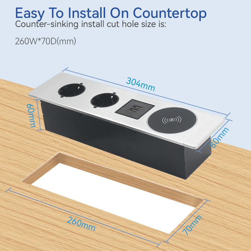 EU schulo Office Socket Tabletop Socket Smart Home Socket With wireless charging
