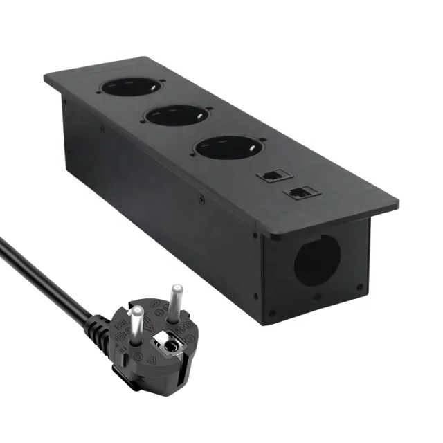EU Schulo Germany Power Socket Furniture Mounted Desktop Socket Desktop Power Socket Desk Mounted Power Socket