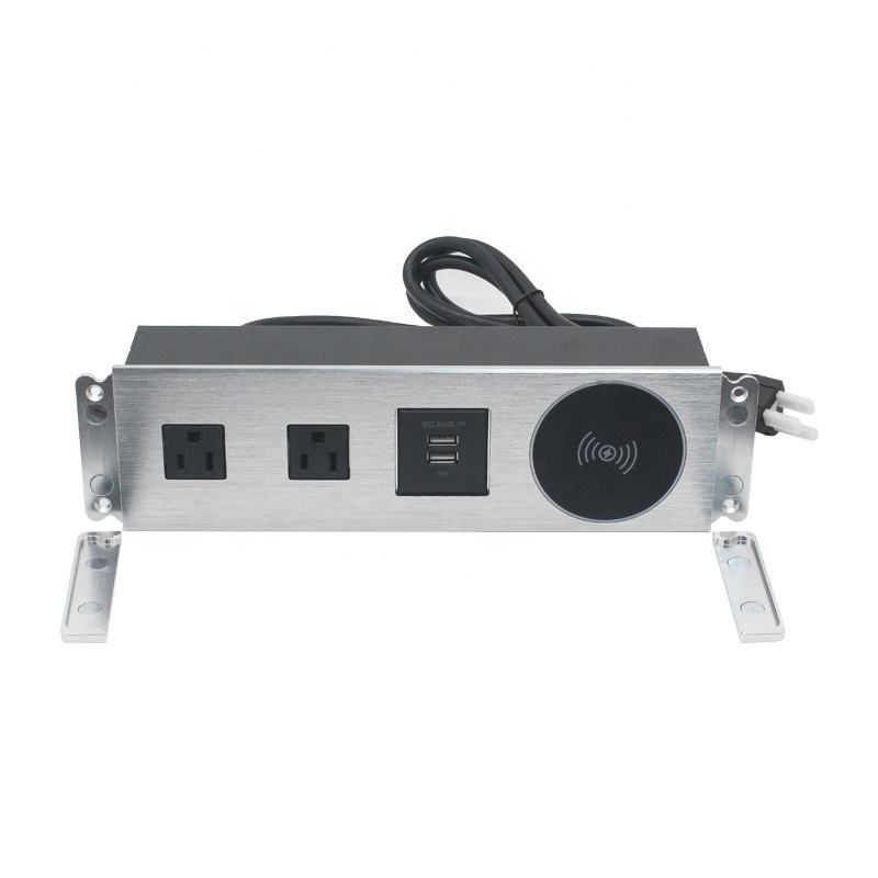 Office Tabletop Power Socket Smart Home USB Power Socket With Wireless Charger Power Socket