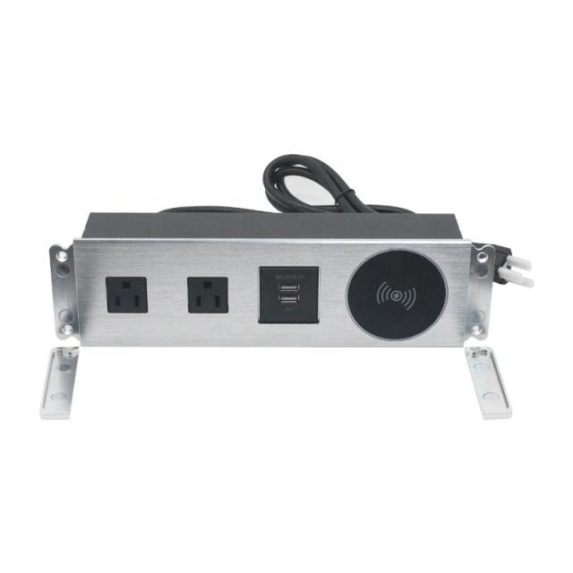 Office Tabletop Power Socket Smart Home USB Power Socket With Wireless Charger Power Socket