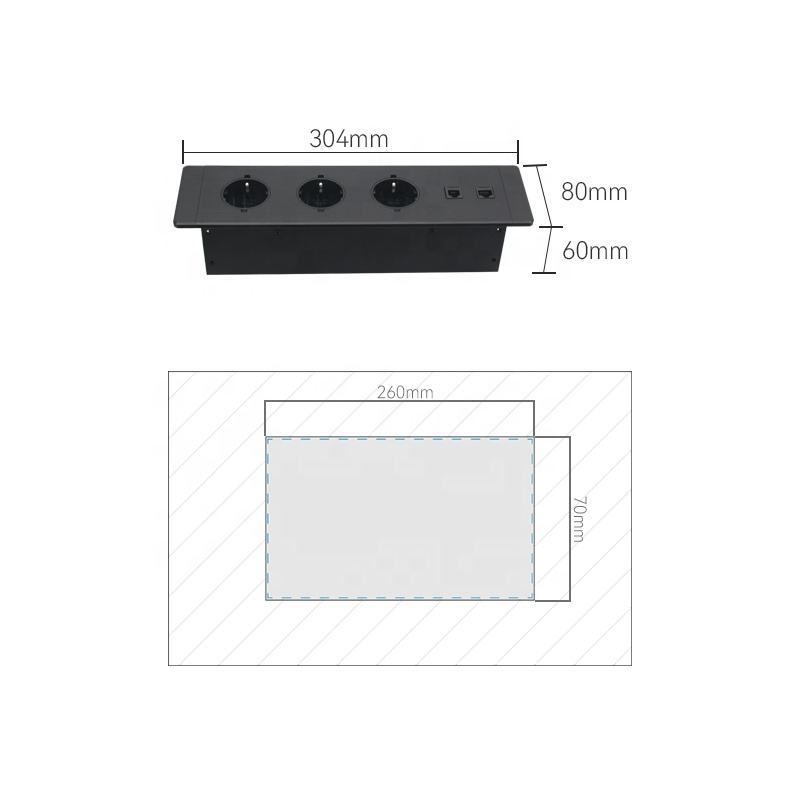 EU Schulo Germany Power Socket Furniture Mounted Desktop Socket Desktop Power Socket Desk Mounted Power Socket