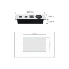 Office Tabletop Power Socket Smart Home USB Power Socket With Wireless Charger Power Socket