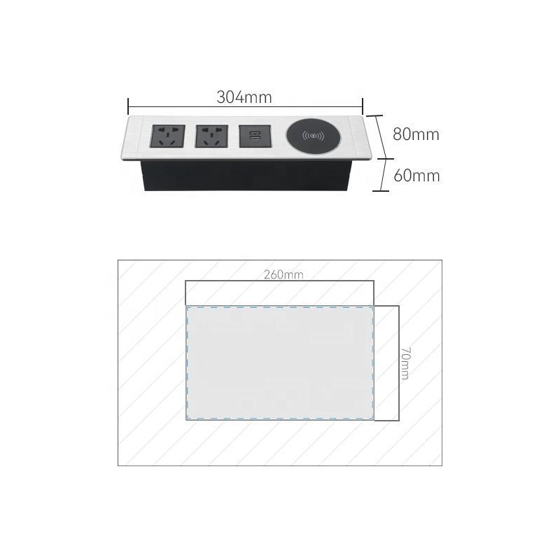 China 5 Sockets Panel Power Socket With Panel Mount Ac Power Socket Under Desk Mounted Power Outlet Socket