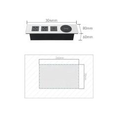 China 5 Sockets Panel Power Socket With Panel Mount Ac Power Socket Under Desk Mounted Power Outlet Socket
