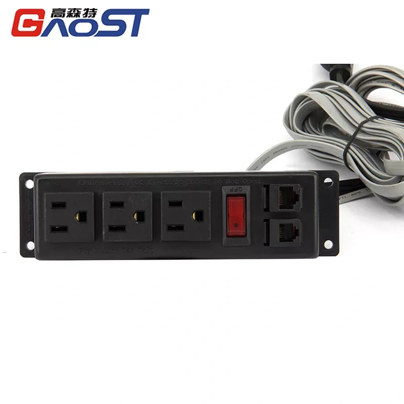 Canada 15A Surge Protector Socket Outlet Conference Recessed Power Double Socket Desktop Power Extension Socket