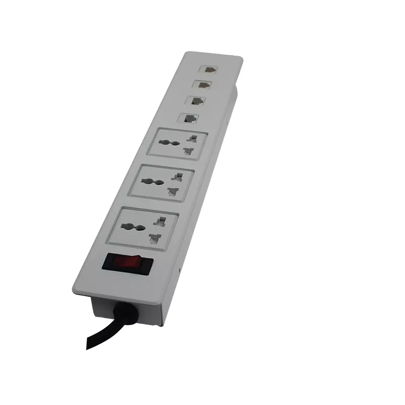 Office furniture flip up tabletop power outlets for meeting room table power strip