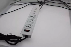 Office furniture flip up tabletop power outlets for meeting room table power strip