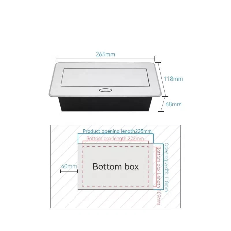 Custom Desktop Flush mounted Desktop Hidden Socket Table Mount Socket Outlet