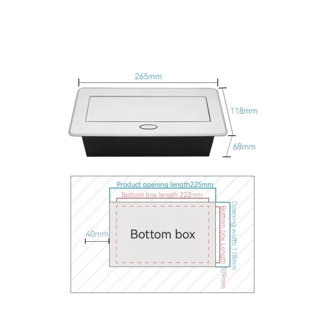 Custom Desktop Flush mounted Desktop Hidden Socket Table Mount Socket Outlet