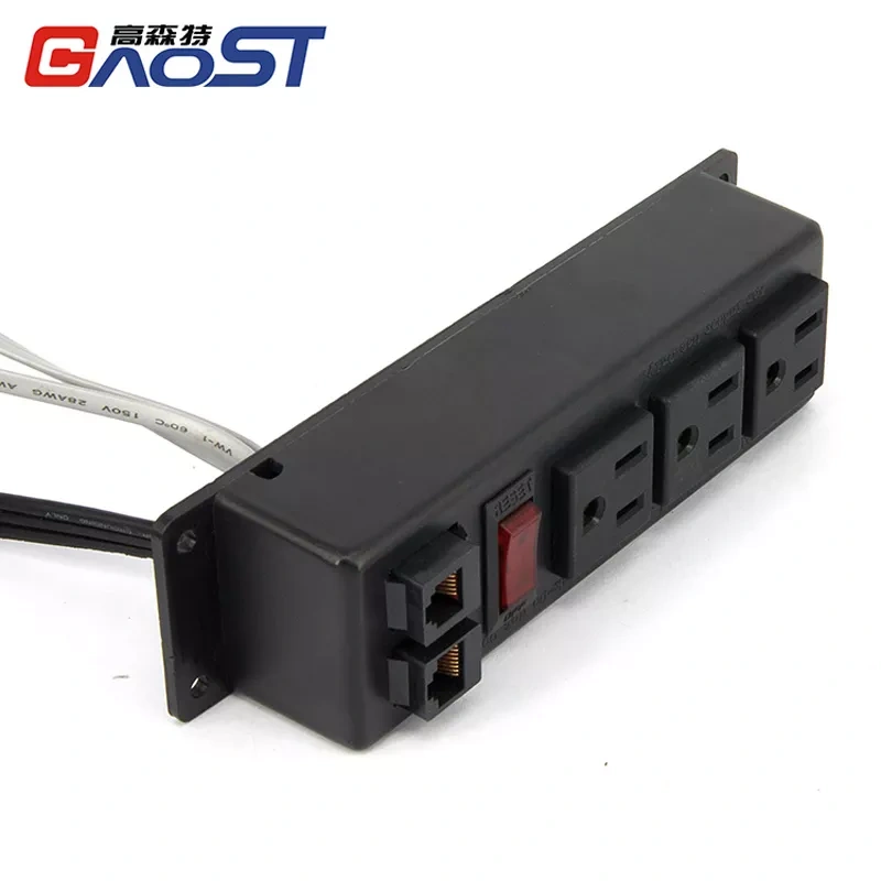 Canada 15A Surge Protector Socket Outlet Conference Recessed Power Double Socket Desktop Power Extension Socket