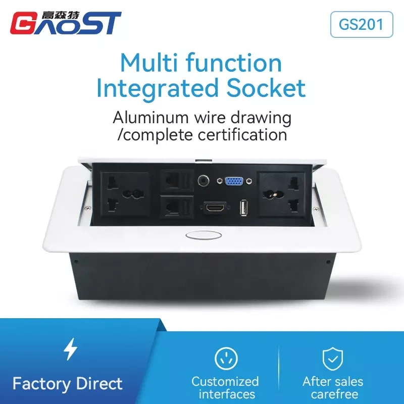 Custom Desktop Flush mounted Desktop Hidden Socket Table Mount Socket Outlet