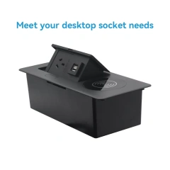 Table Power Box for Office Furniture phone iphone AC outlet Usb QI 15 W Wireless charging
