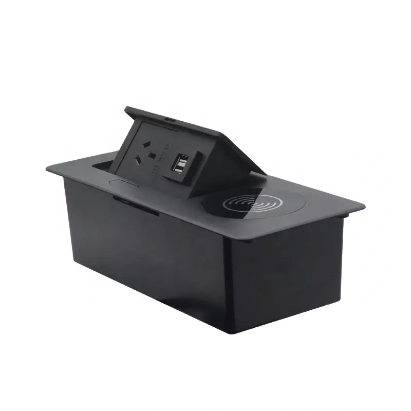 Table Power Box for Office Furniture phone iphone AC outlet Usb QI 15 W Wireless charging