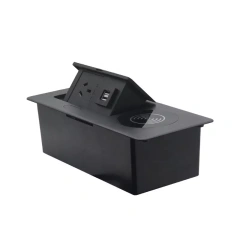 Table Power Box for Office Furniture phone iphone AC outlet Usb QI 15 W Wireless charging